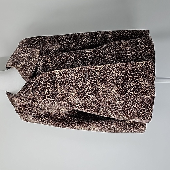 Talbots Classic Leopard Print Collared Lined Jacket w Front Pockets - Picture 1 of 17
